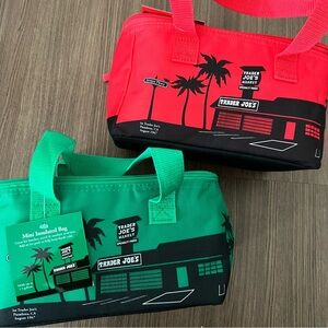 TRADER JOE’S MINI INSULATED BAGS RED & EMERALD
